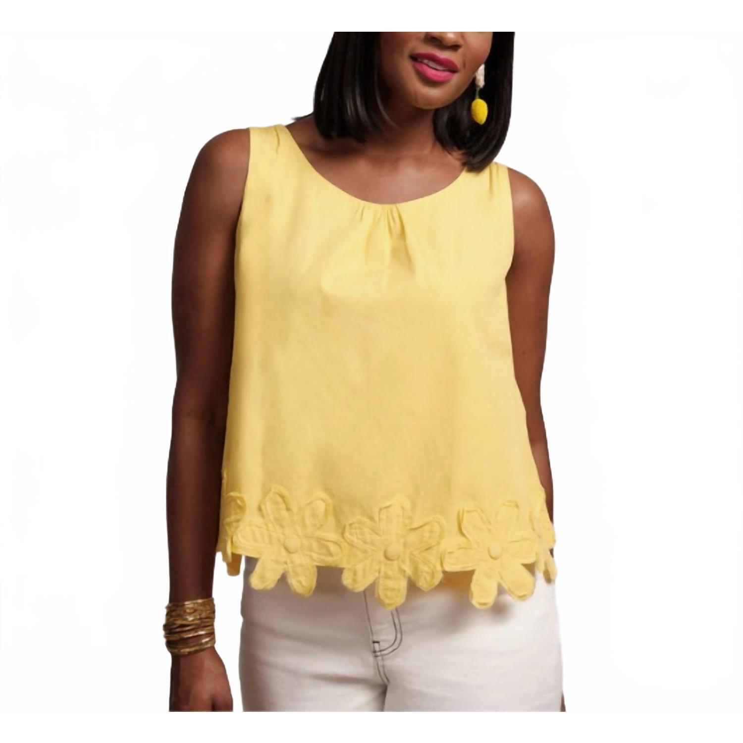 New Frances Valentine Flower Tank Top In Yellow